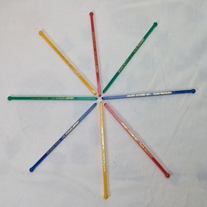 Vintage LAX Sheraton Hotel Los Angeles Lot of 8 Swizzles Red Blue Yellow Green